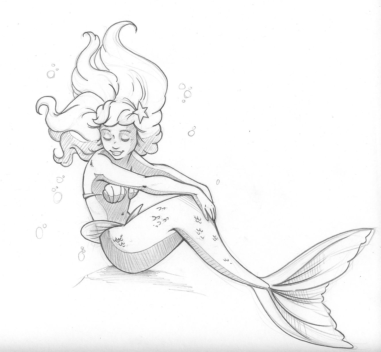 Easy Mermaid Drawing Art