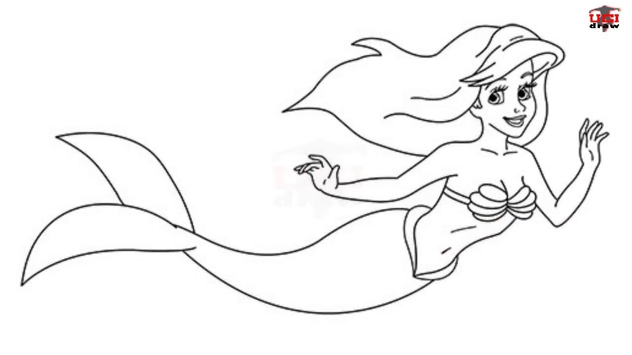 Easy Mermaid Drawing Hand Drawn