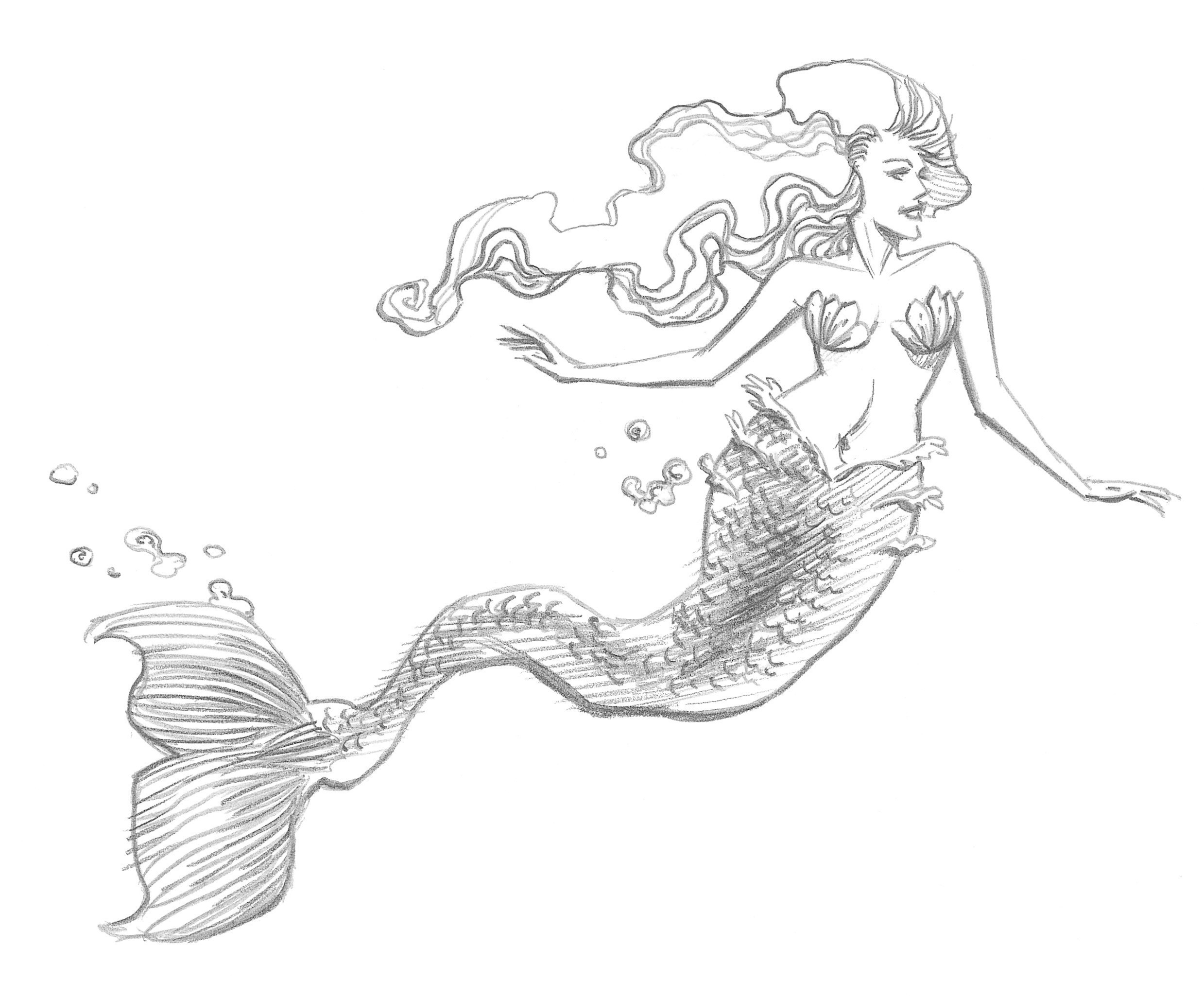 Easy Mermaid Drawing Photo
