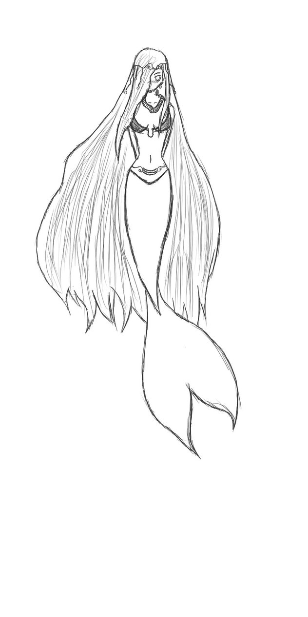 Easy Mermaid Drawing Picture