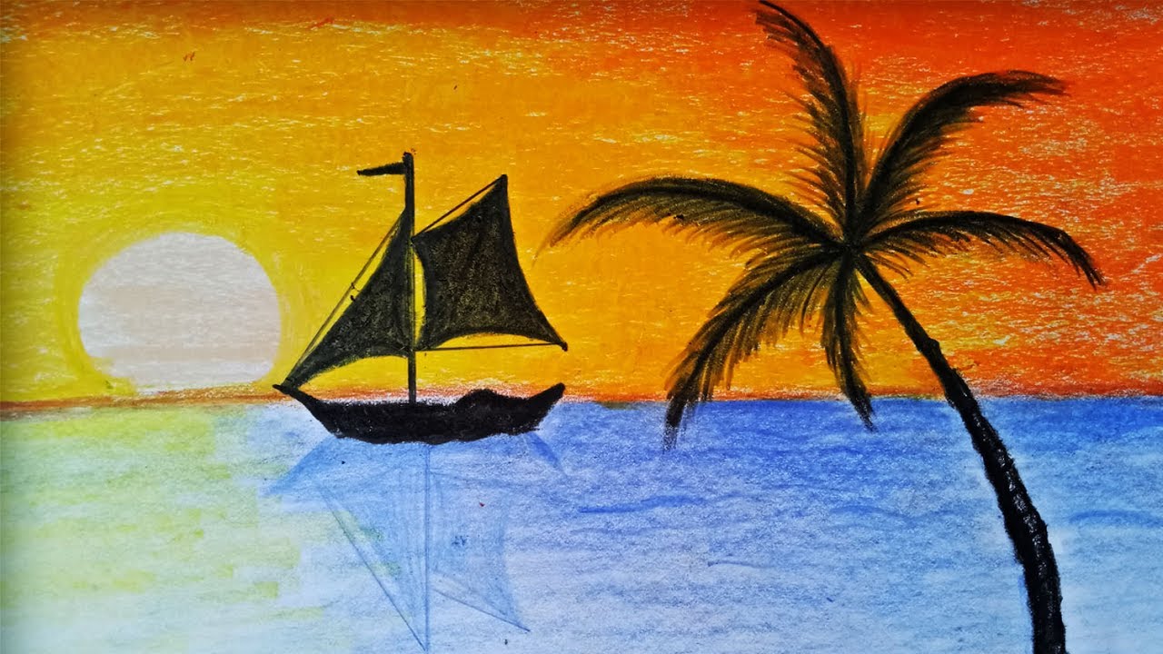 Easy Sunset Drawing