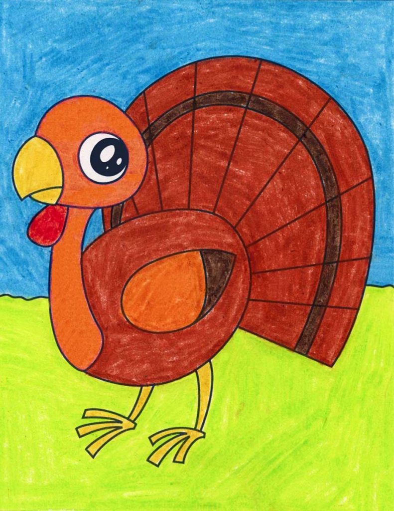 Easy Turkey Drawing Realistic Sketch