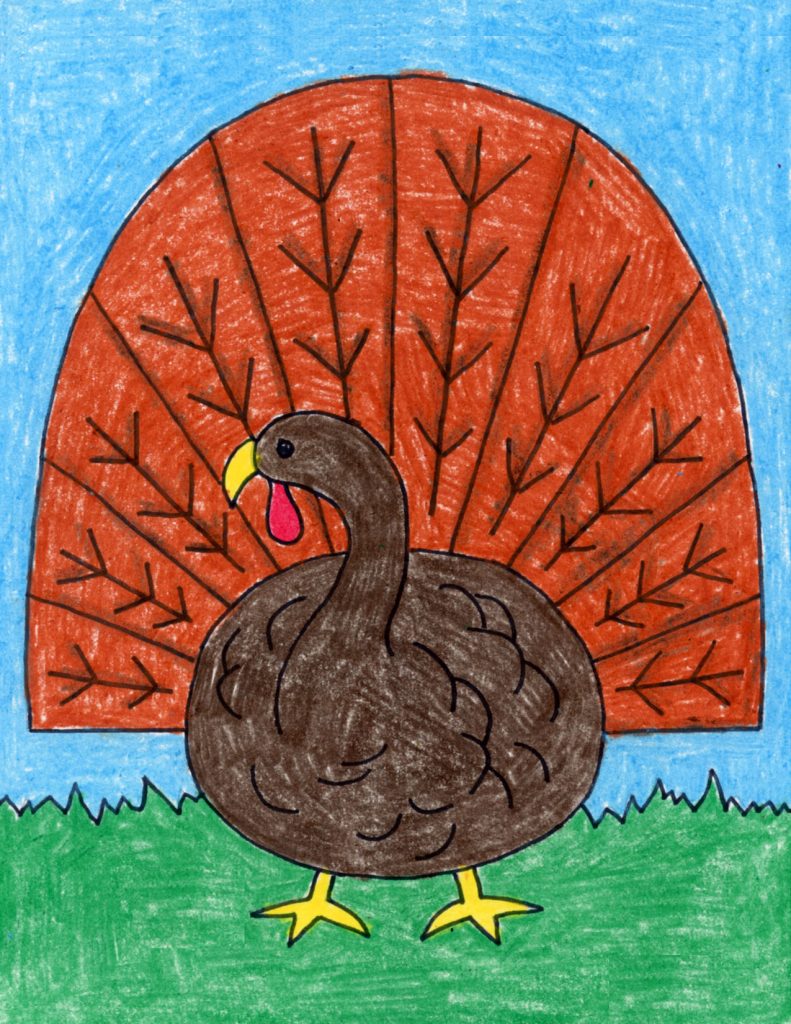 Easy Turkey Drawing Sketch