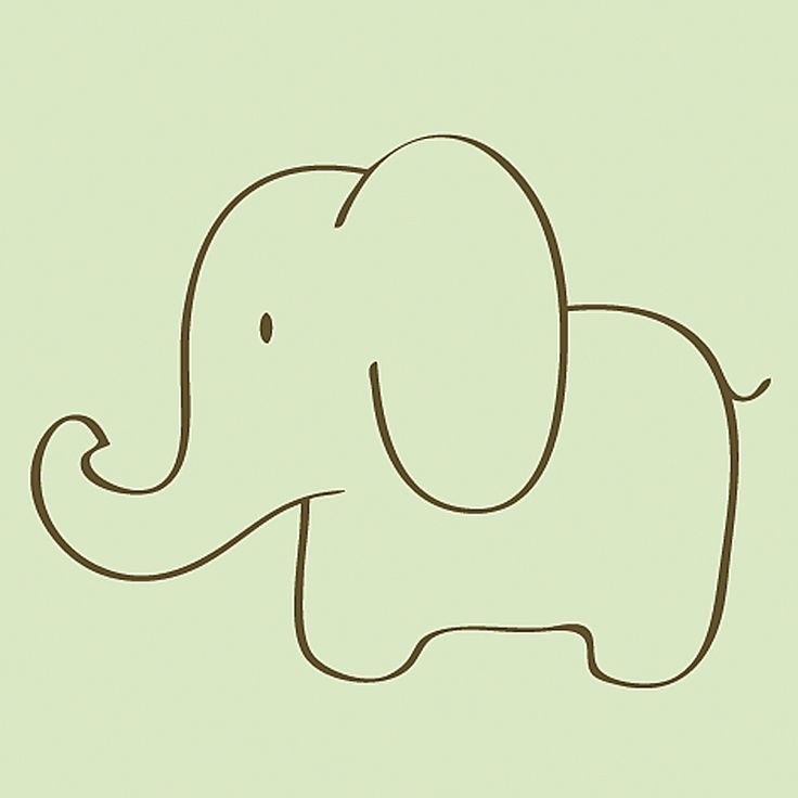 Elephant Simple Drawing Hand drawn Sketch
