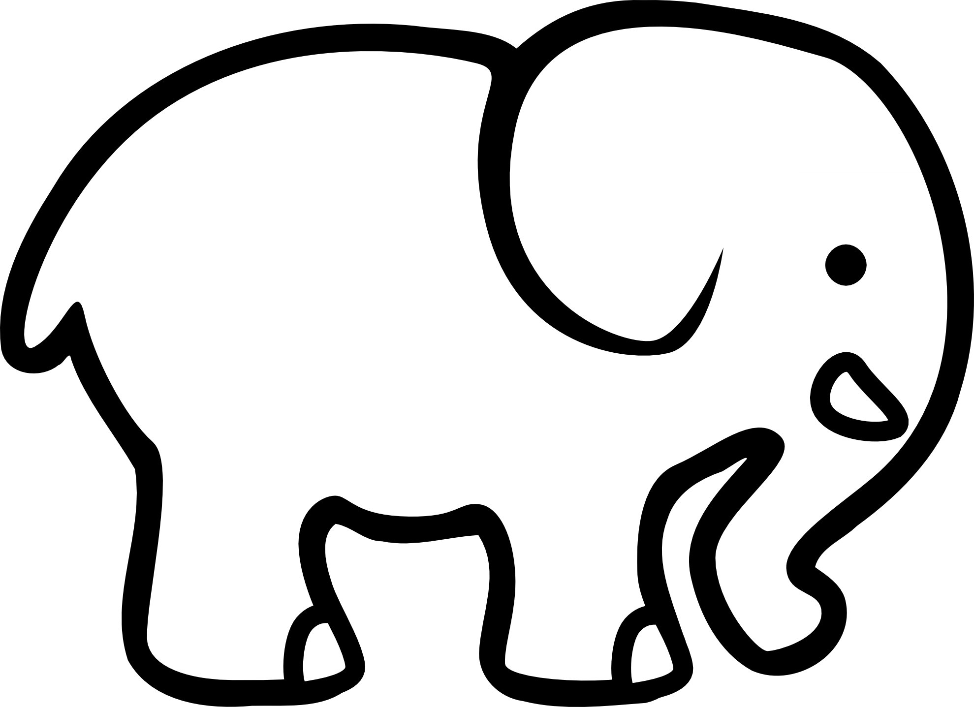 Elephant Simple Drawing Modern Sketch