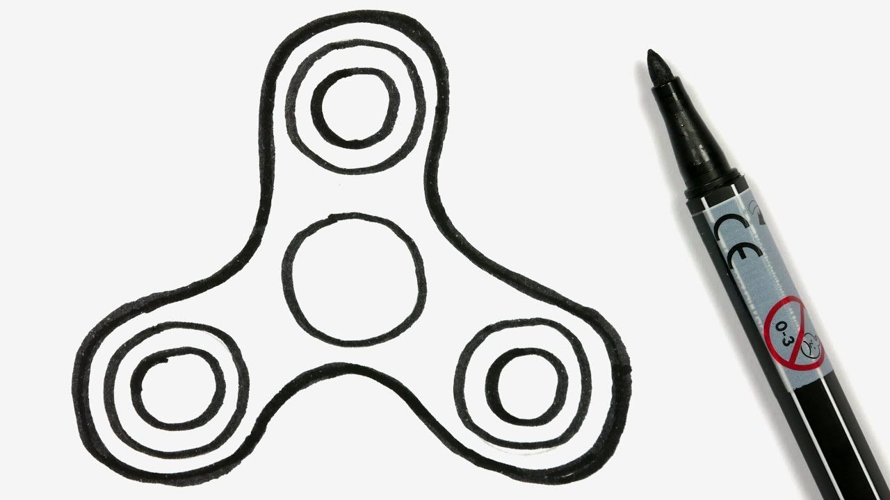 Fidget Spinner Drawing Realistic Sketch