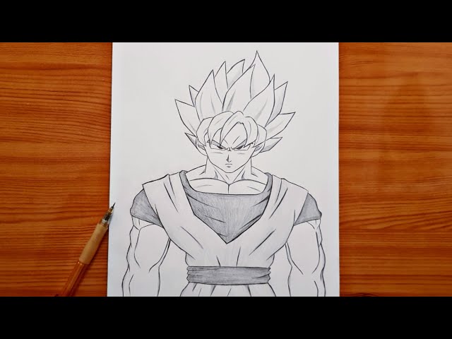 Full Body Goku Drawing Hand drawn Sketch