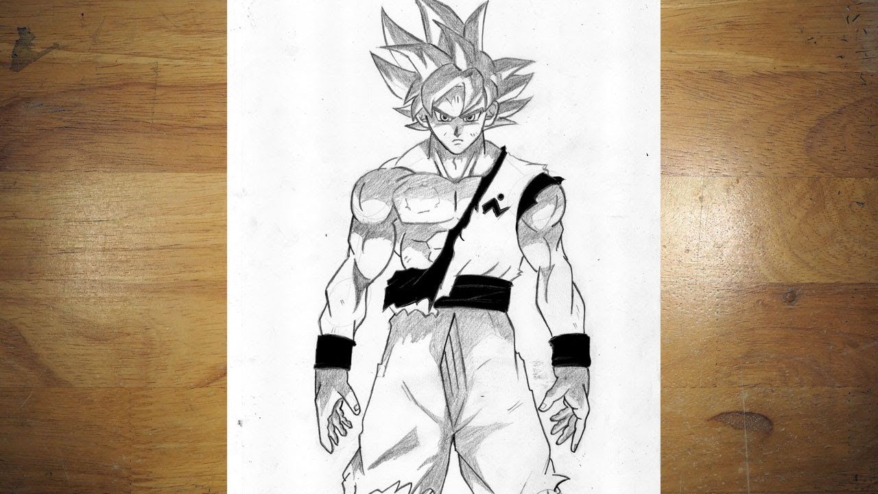 Full Body Goku Drawing Intricate Artwork