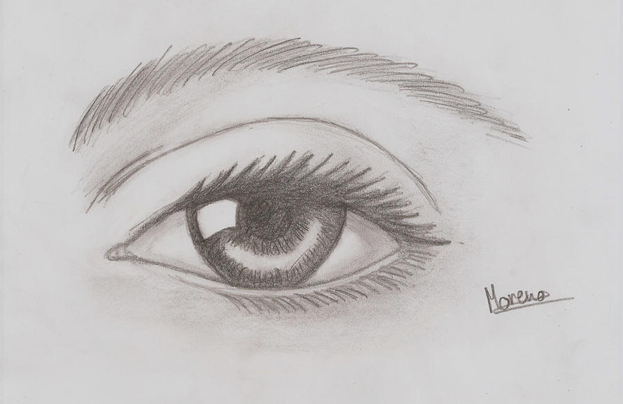 Girl Eyes Drawing Modern Sketch