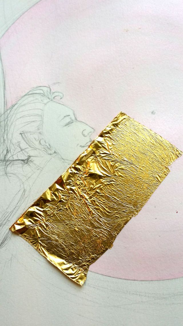 Gold Drawing Intricate Artwork