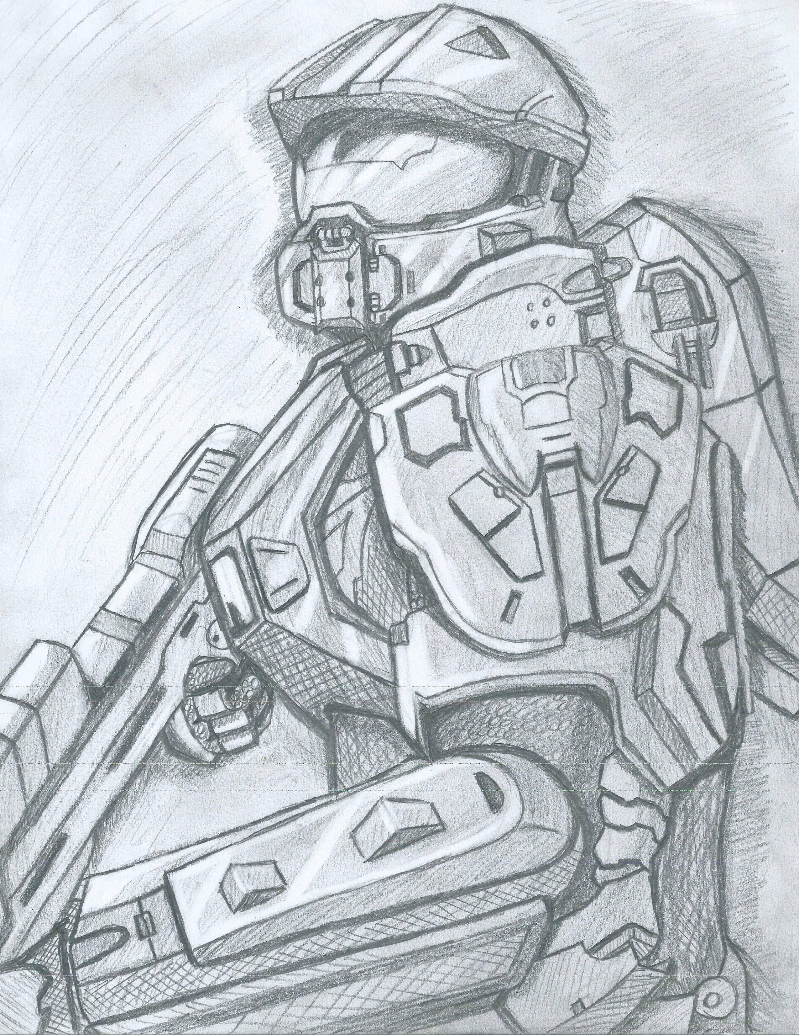 Halo Drawing Realistic Sketch