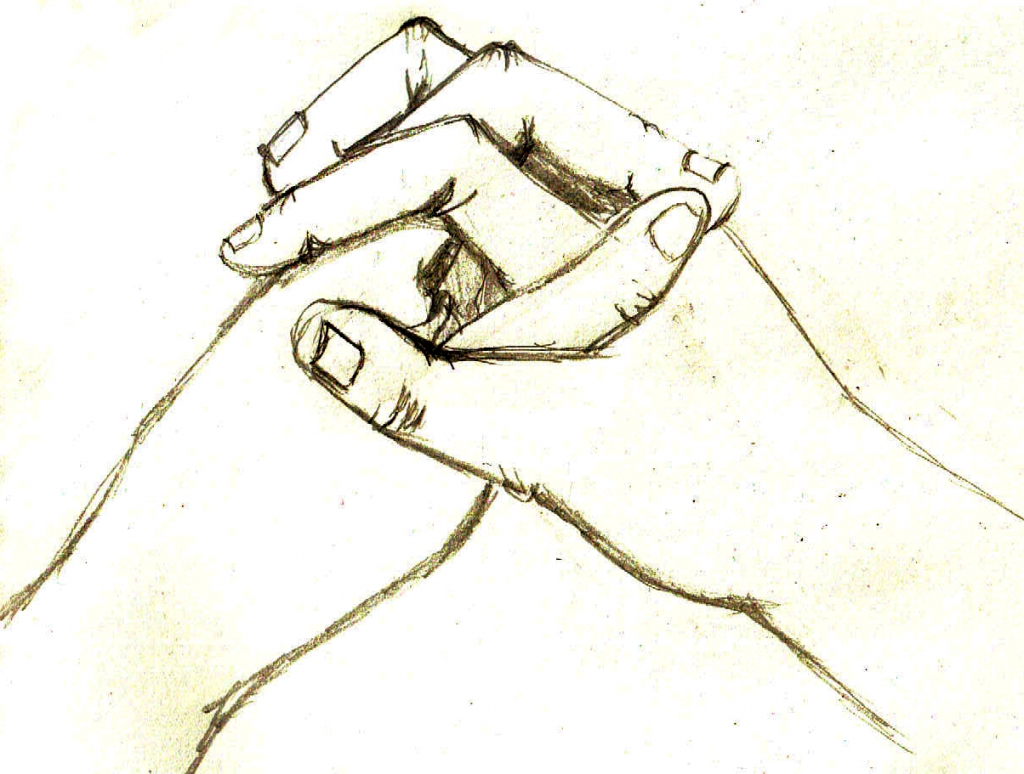 Hand Holding Something Drawing Detailed Sketch