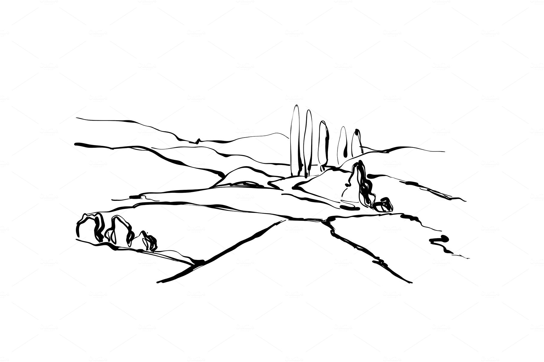 Hill Drawing Image