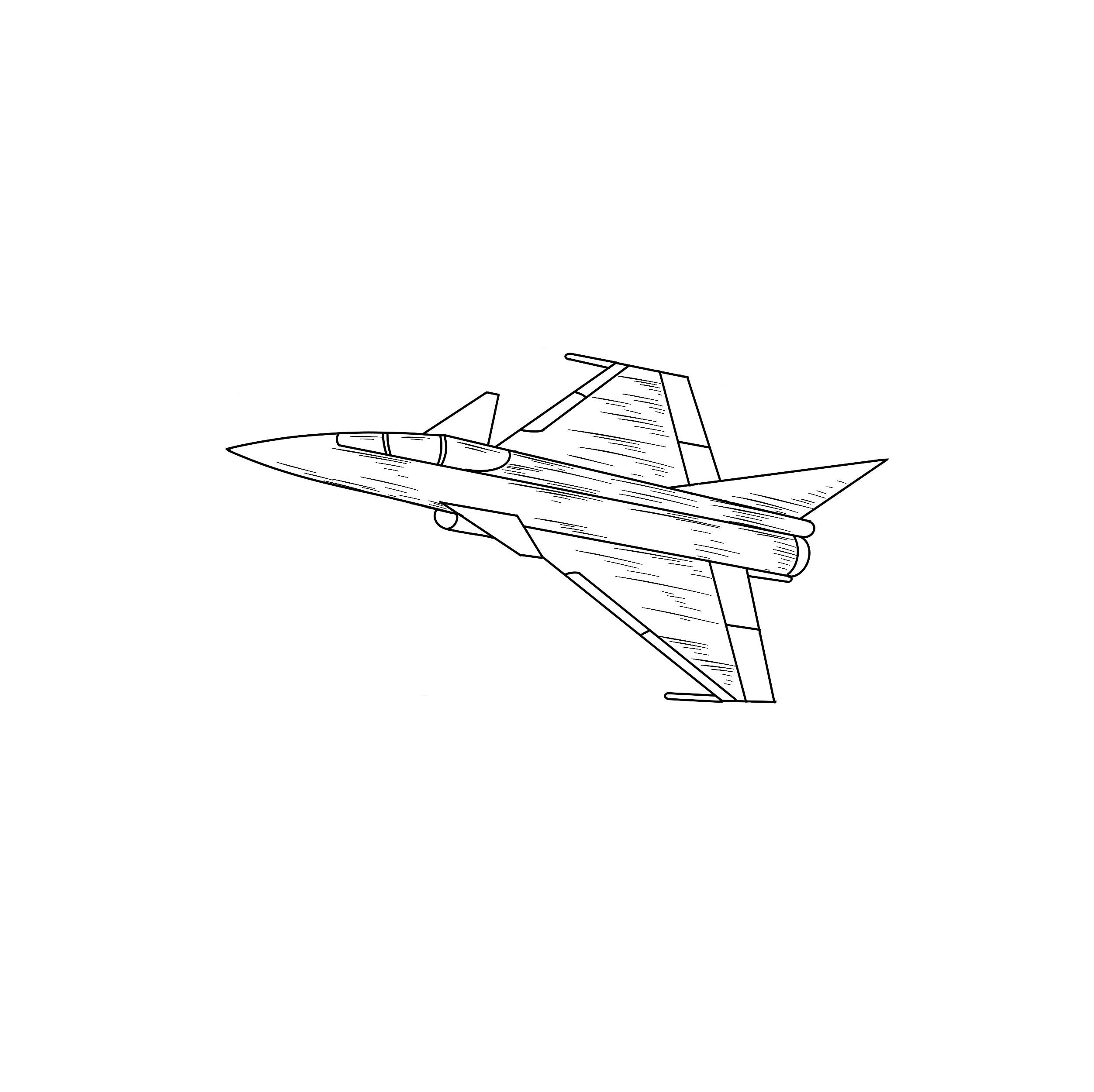 Jet Drawing Detailed Sketch