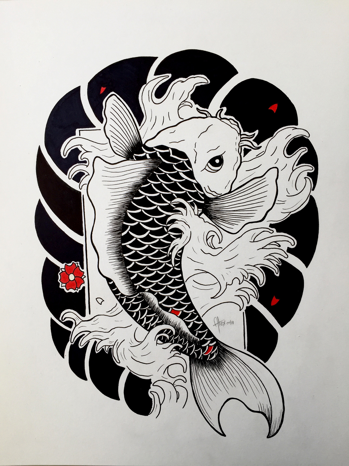 Koi Fish Drawing Beautiful Artwork