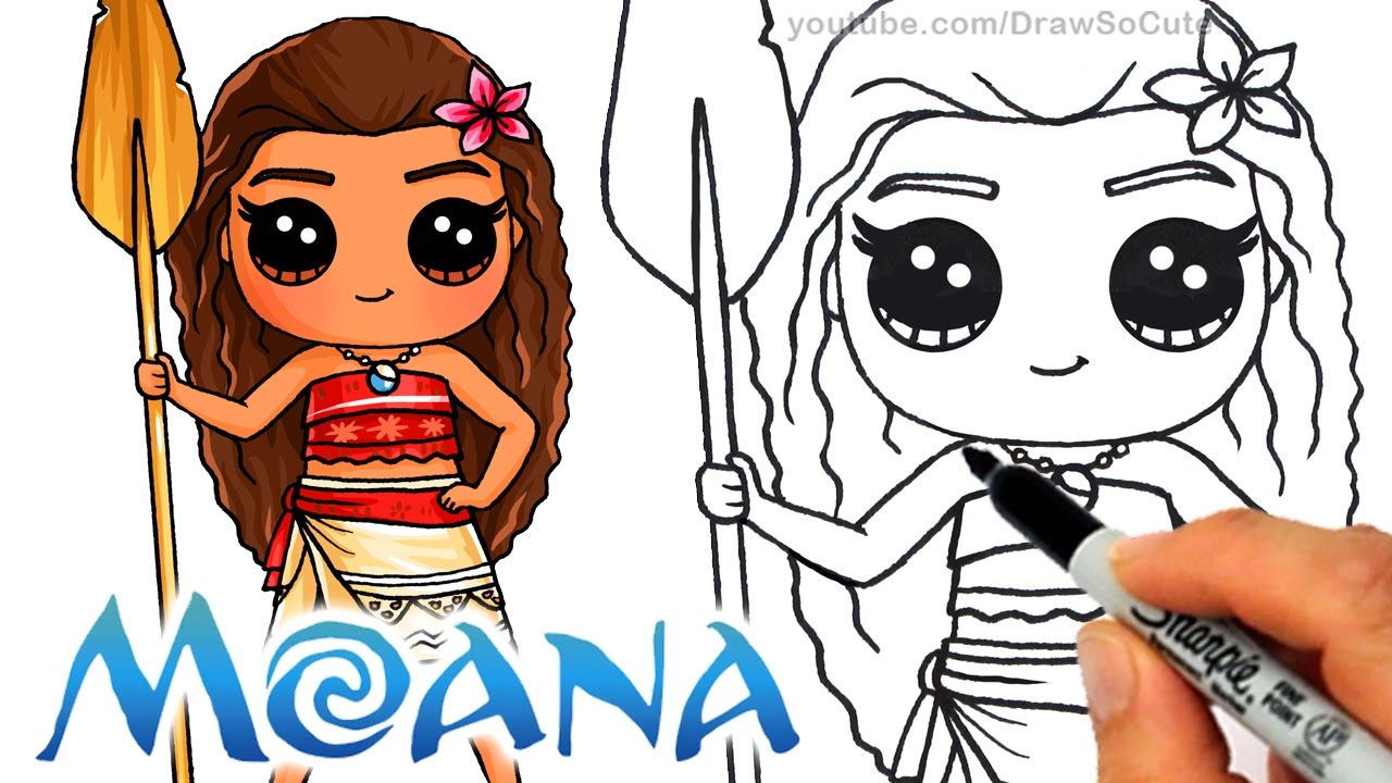 Moana Drawing Detailed Sketch
