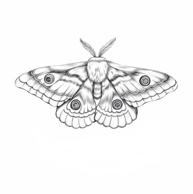 Moth Drawing Hand Drawn