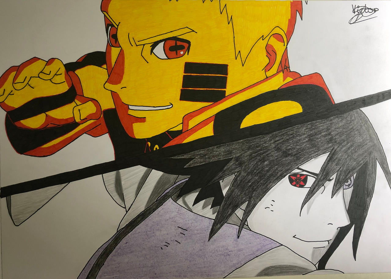 Naruto And Sasuke Drawing Art