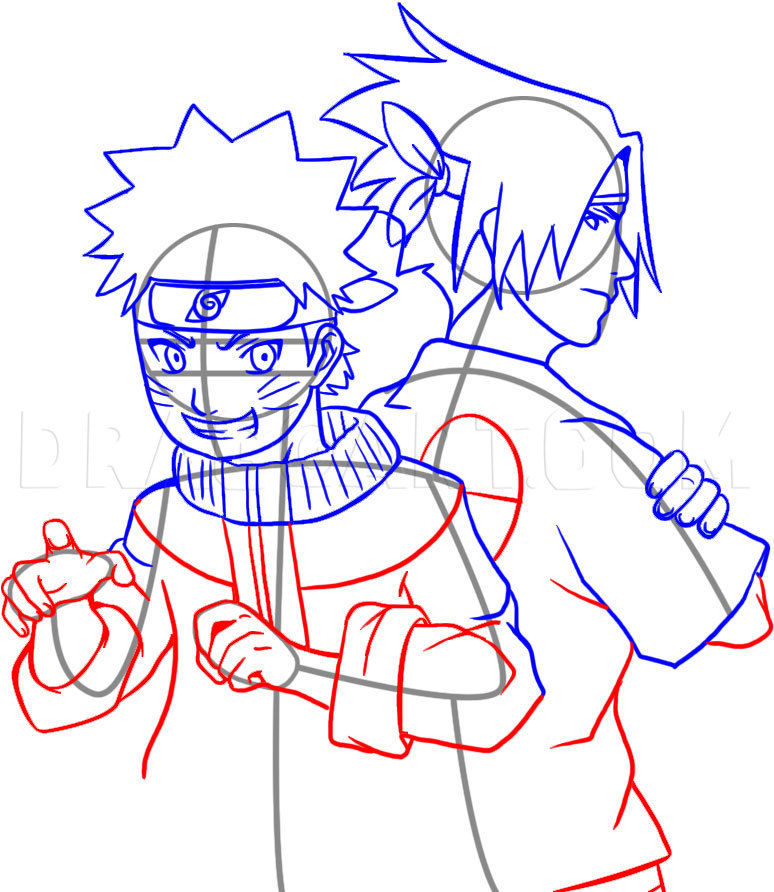 Naruto And Sasuke Drawing Hand drawn