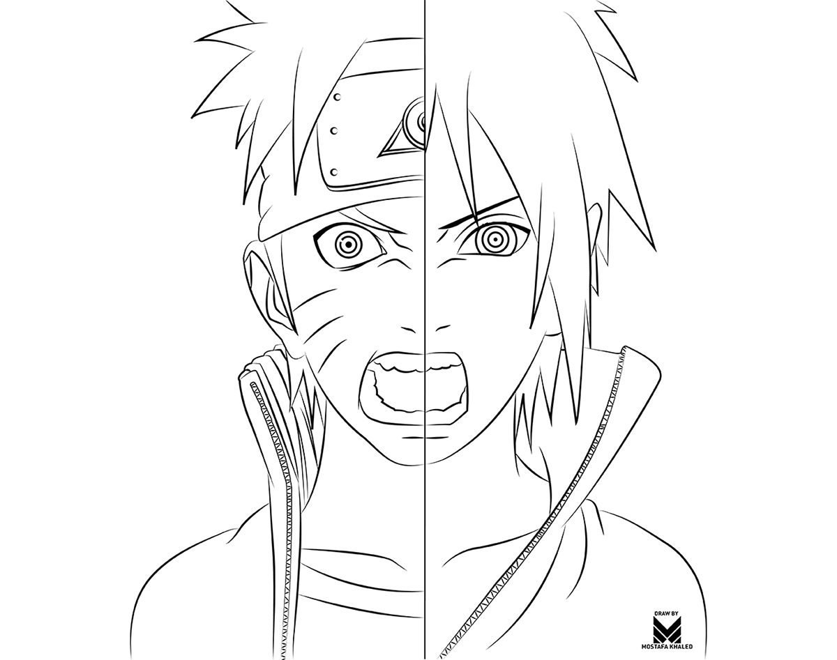 Naruto And Sasuke Drawing Modern Sketch