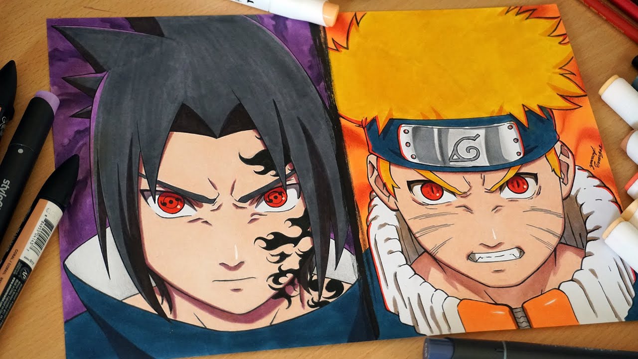Naruto And Sasuke Drawing Photo