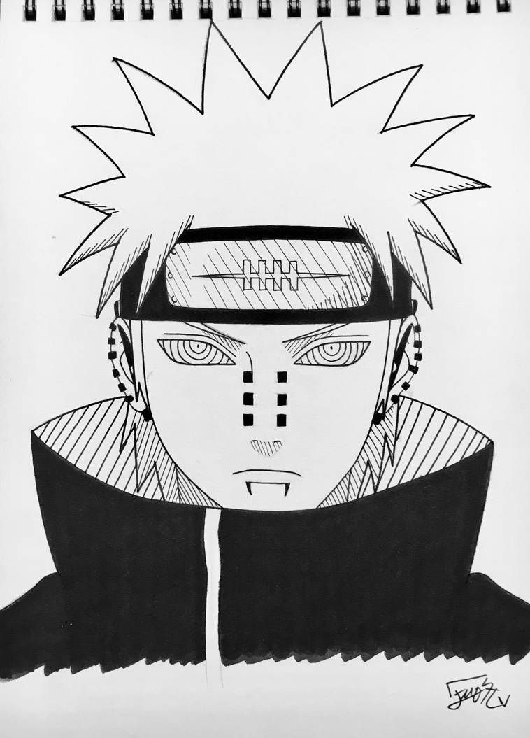 Naruto Pain Drawing Art