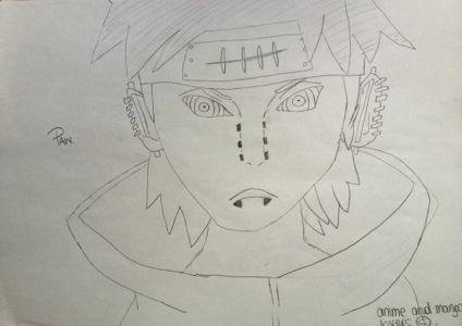 Naruto Pain Drawing Artistic Sketching