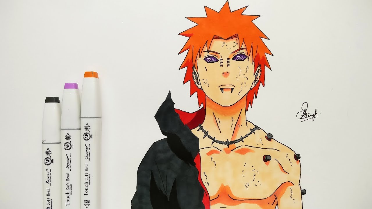 Naruto Pain Drawing Modern Sketch