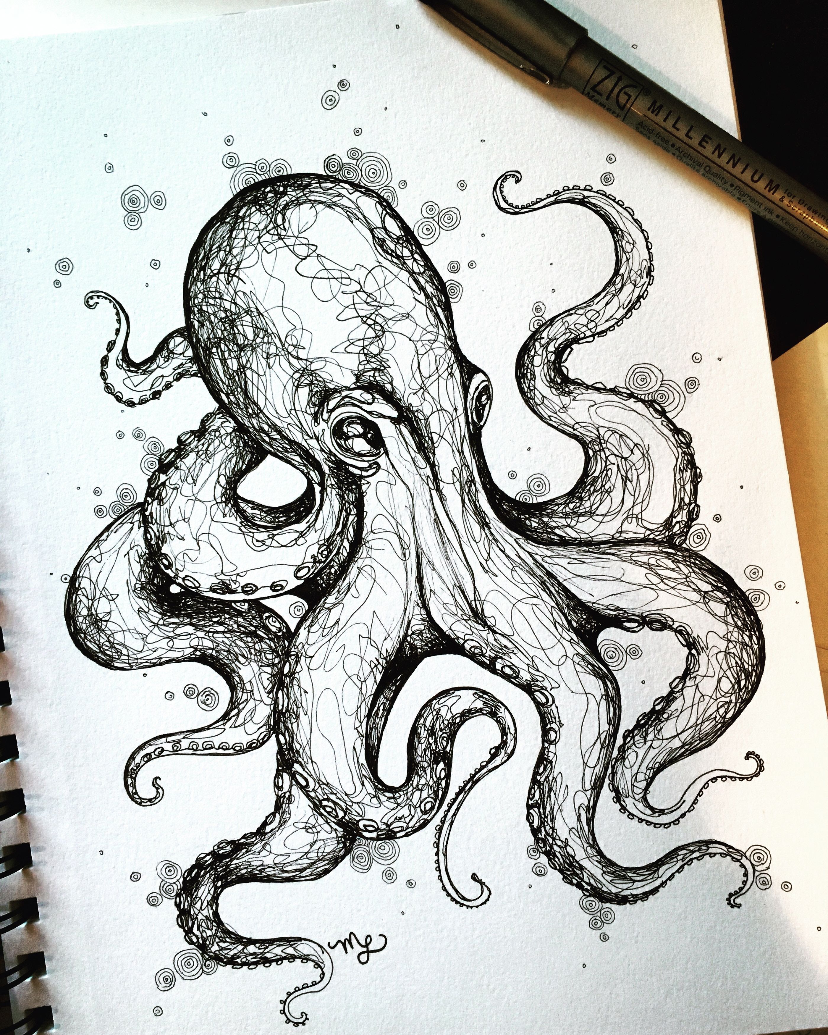 Octopus Tentacles Drawing Artistic Sketching