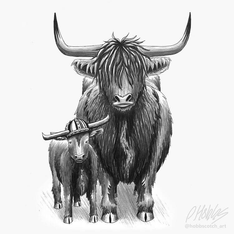 Ox Drawing Realistic Sketch