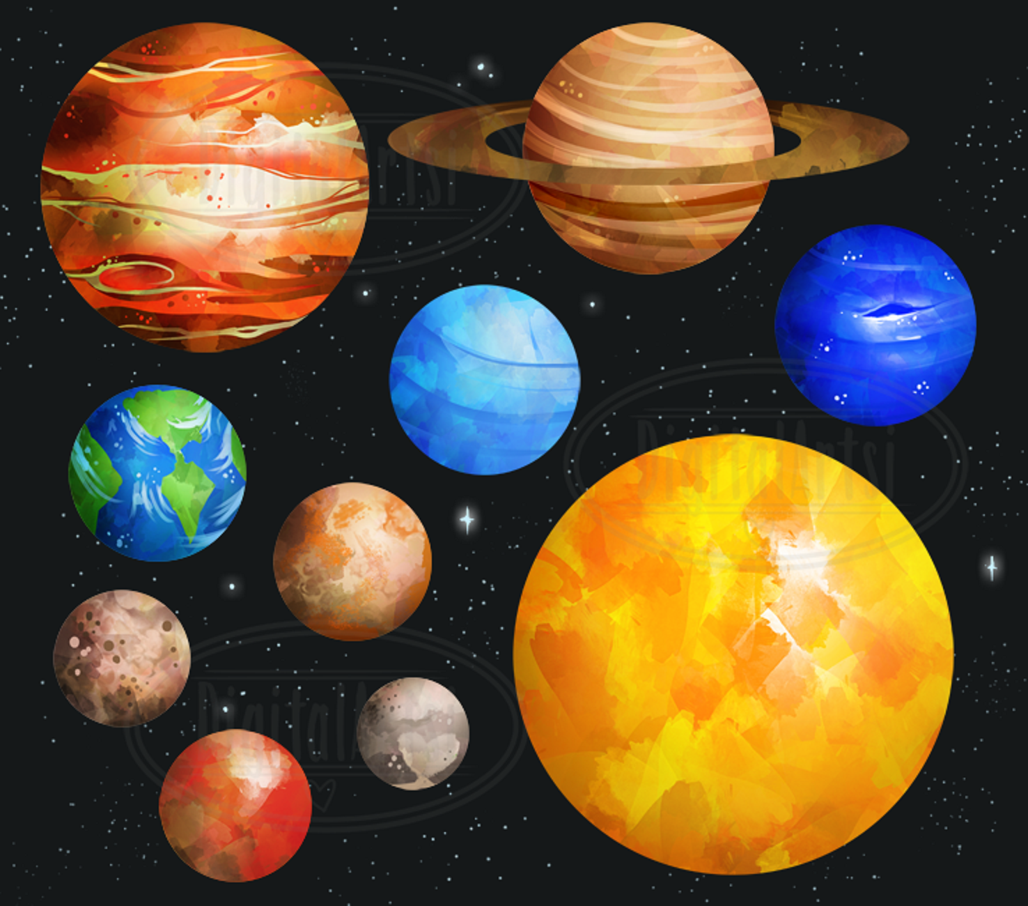 Planets Drawing Amazing Sketch