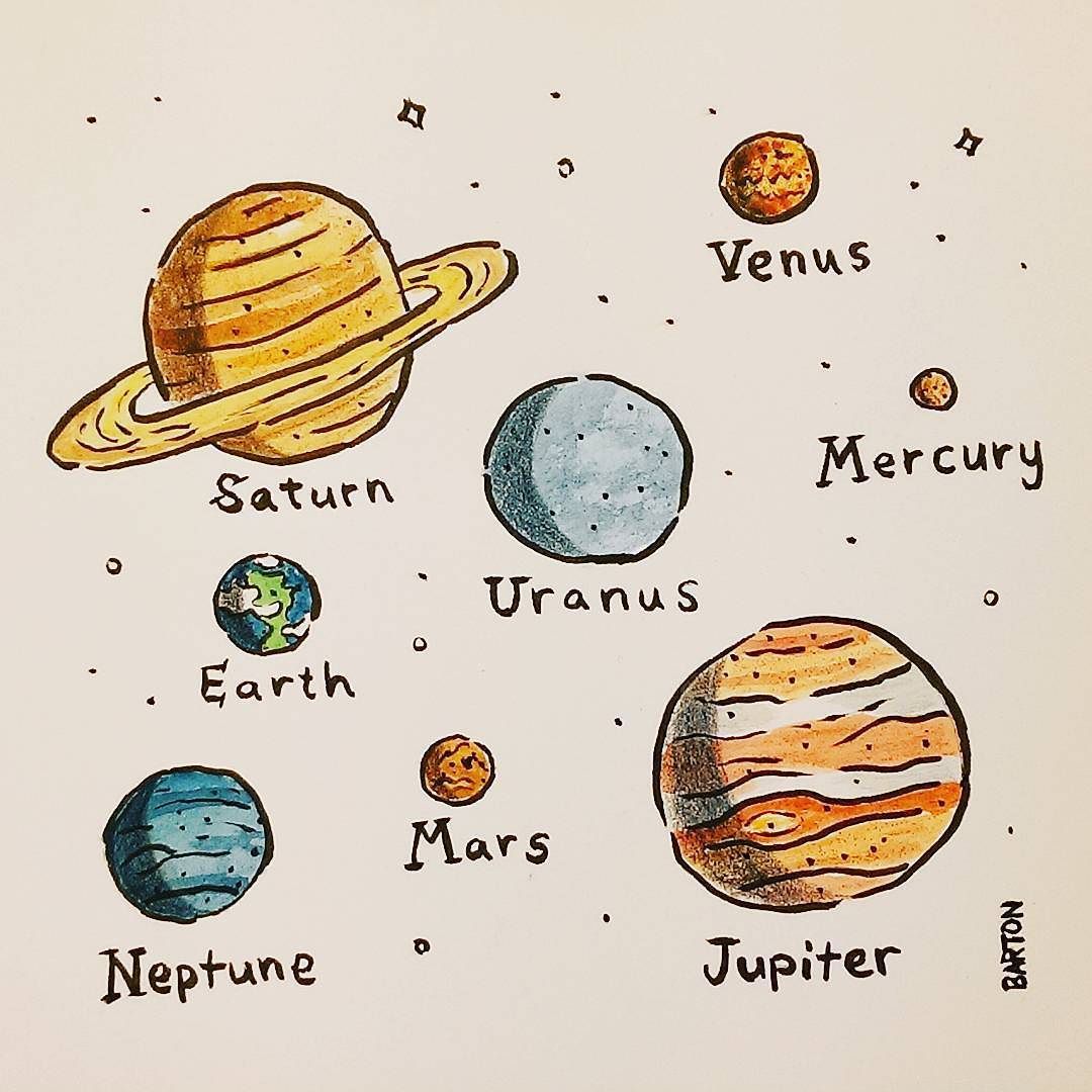 Planets Drawing Professional Artwork