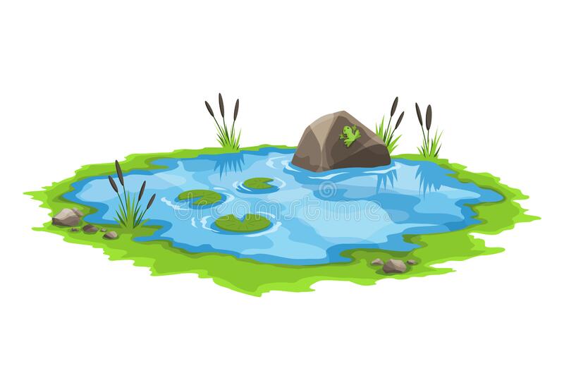 Pond Drawing Detailed Sketch