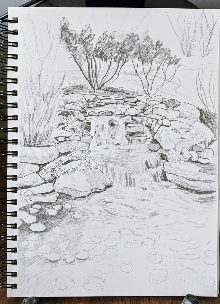 Pond Drawing Sketch