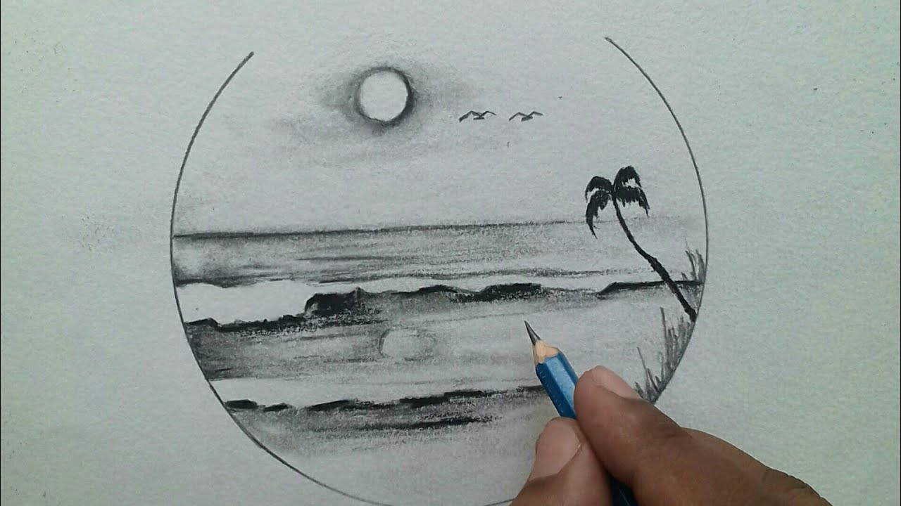 Sea Drawing Amazing Sketch