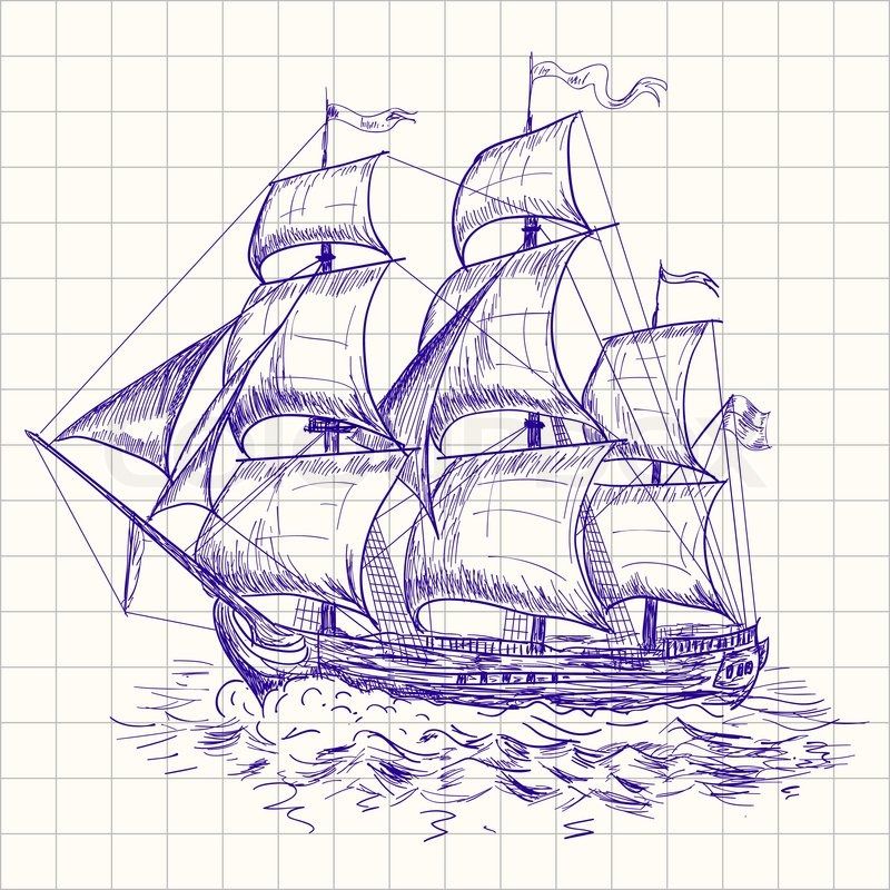 Ship Drawing Amazing Sketch