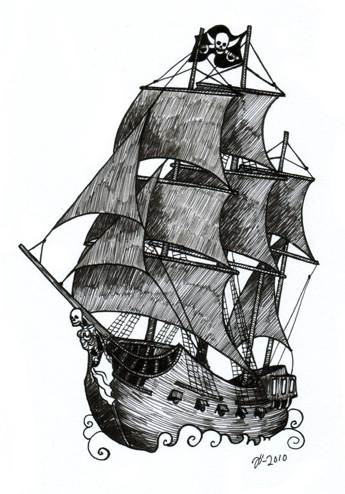 Ship Drawing Hand Drawn