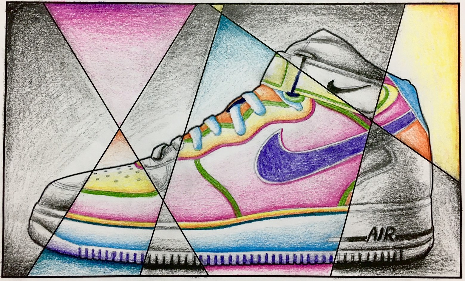 Shoe Drawing Intricate Artwork