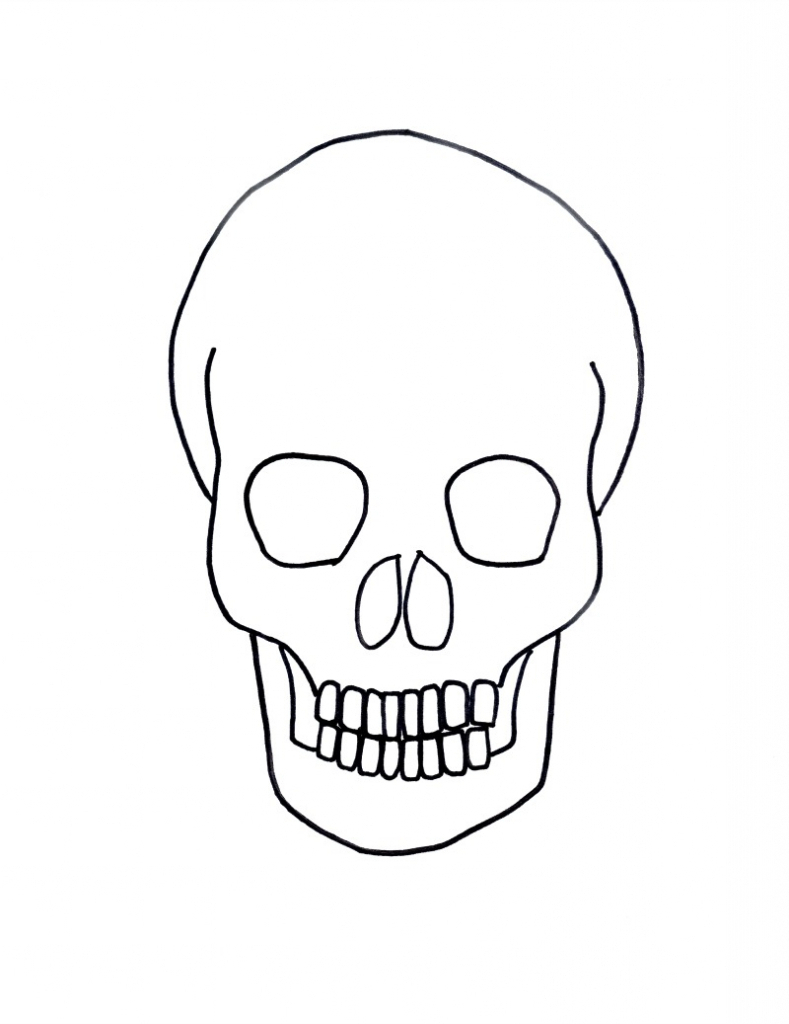 Simple Skull Drawing Modern Sketch