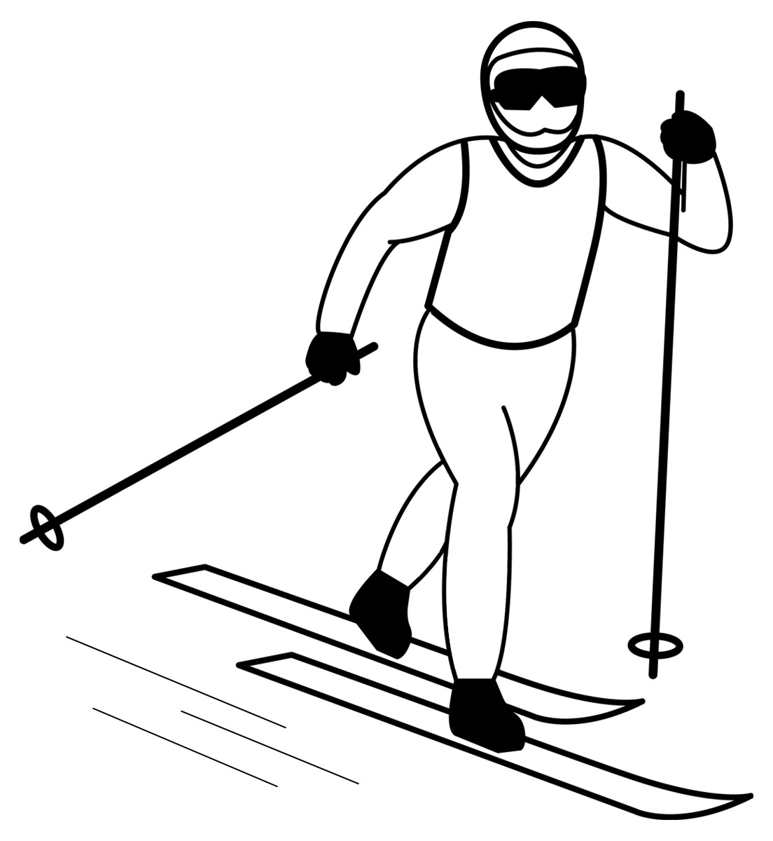 Ski Drawing Professional Artwork