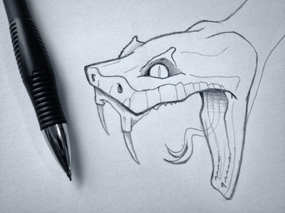 Snake Head Drawing Beautiful Artwork