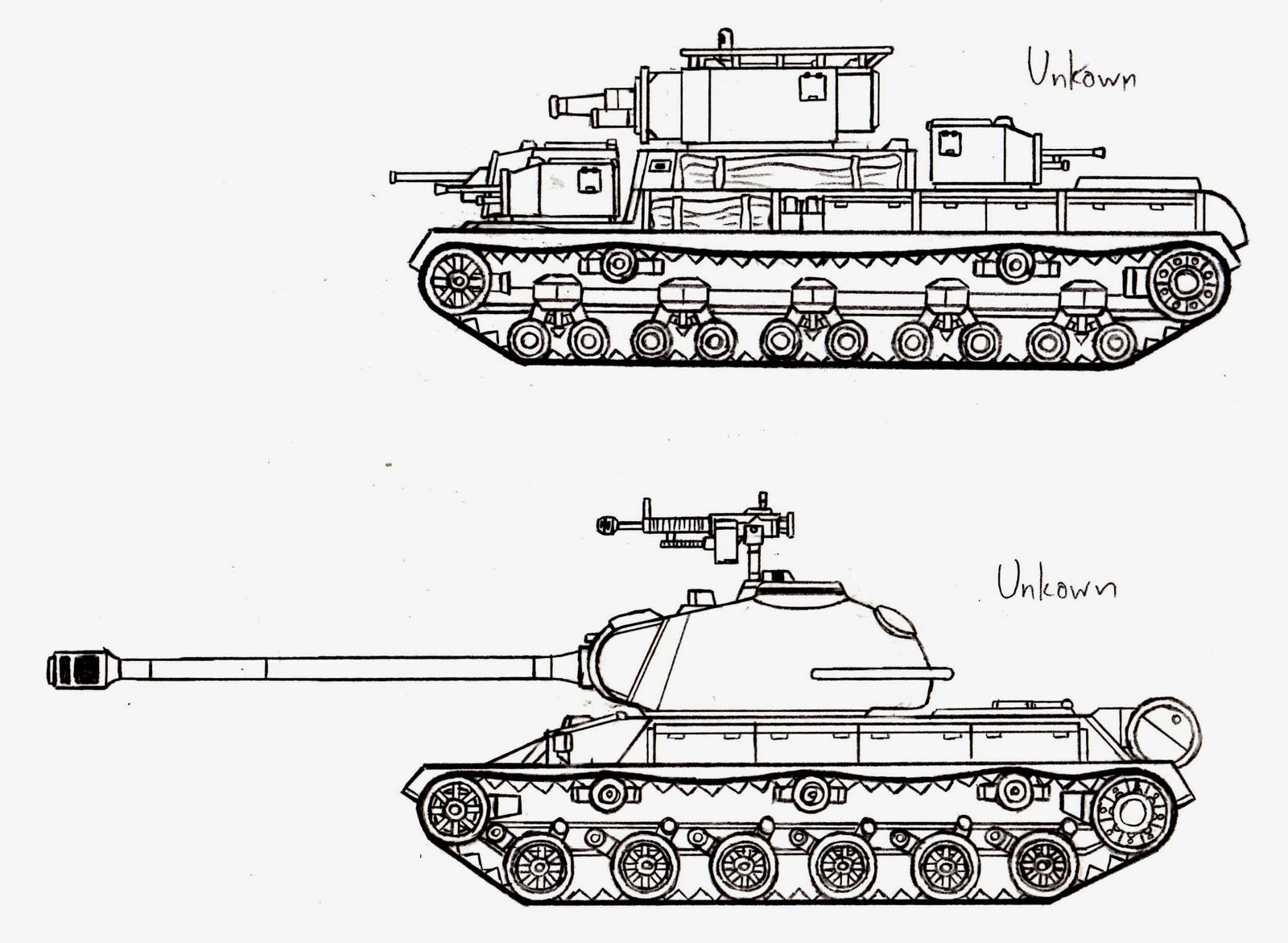 Tank Drawing Detailed Sketch