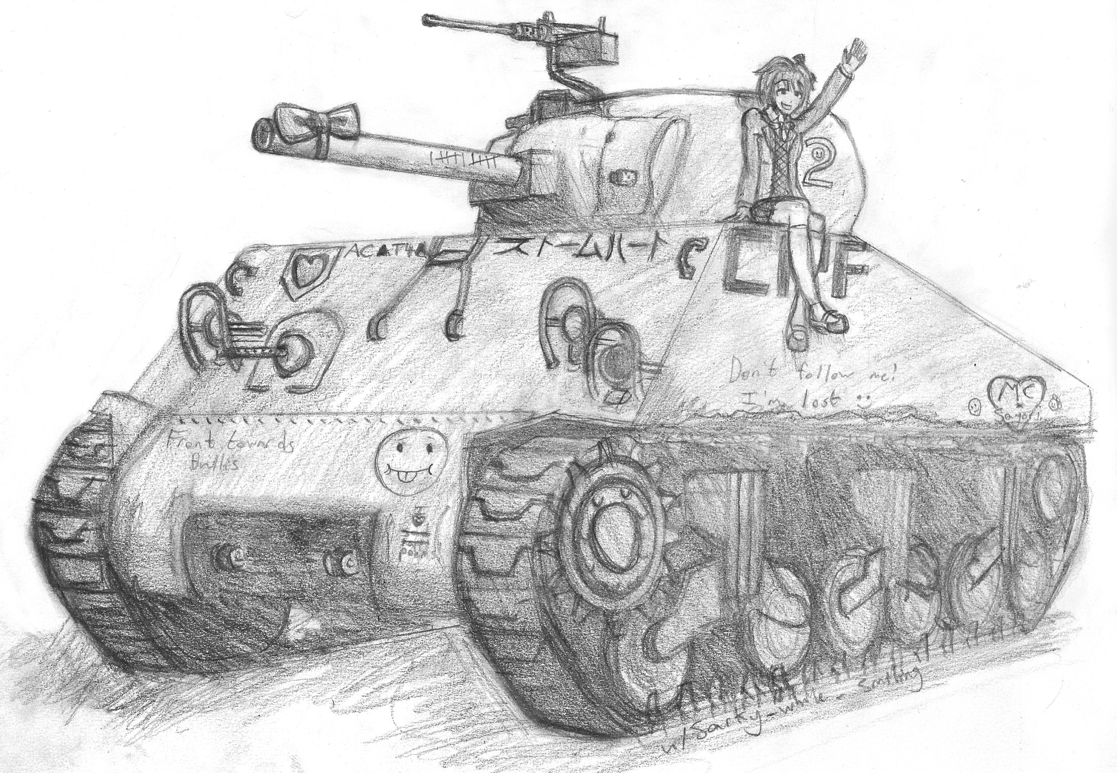 Tank Drawing Hand Drawn Sketch