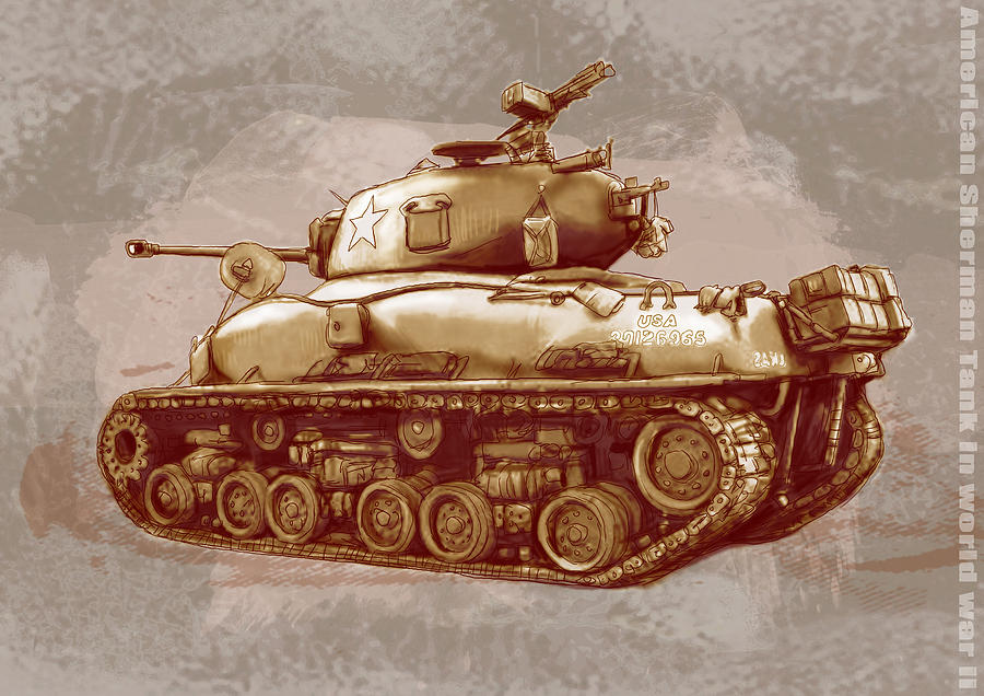 Tank Drawing Modern Sketch