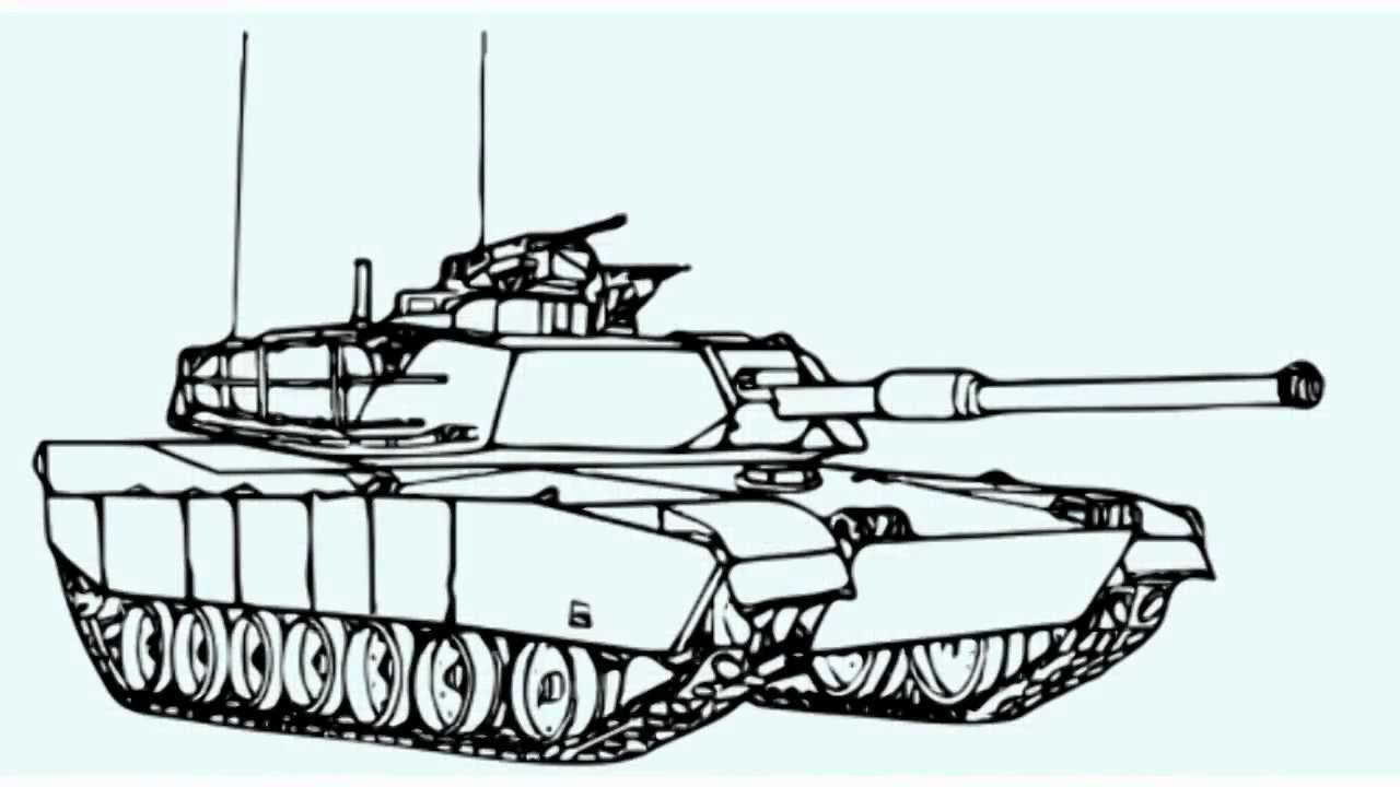 Tank Drawing Realistic Sketch