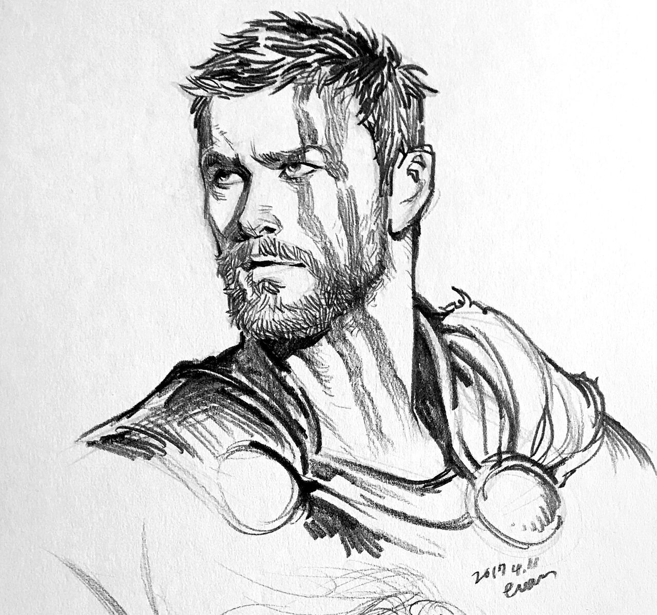 Thor Drawing Hand Drawn