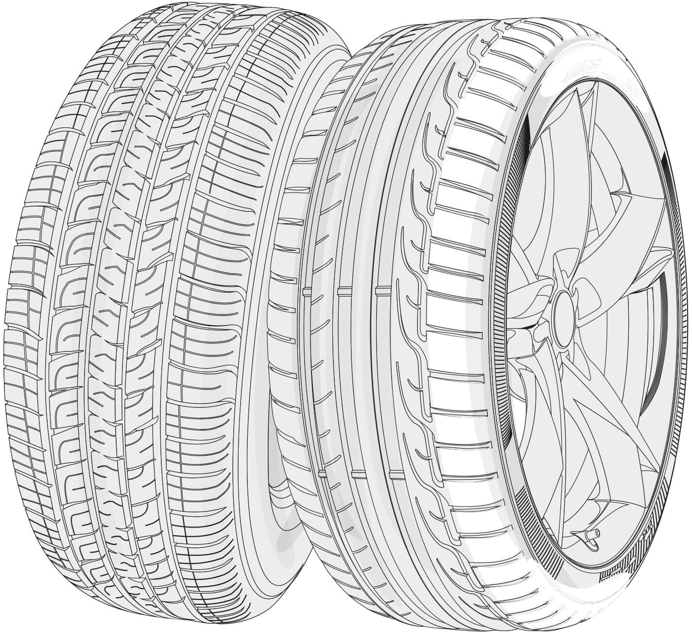 Tire Drawing Hand drawn