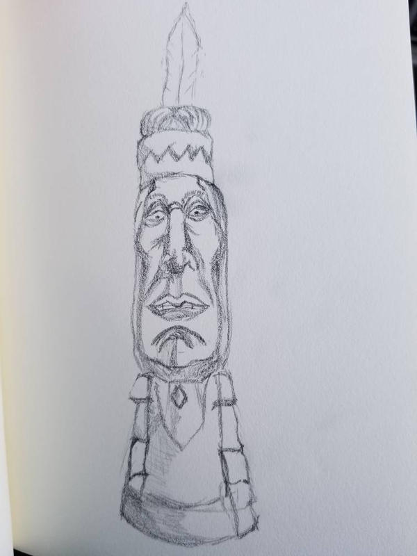 Totem Drawing Detailed Sketch