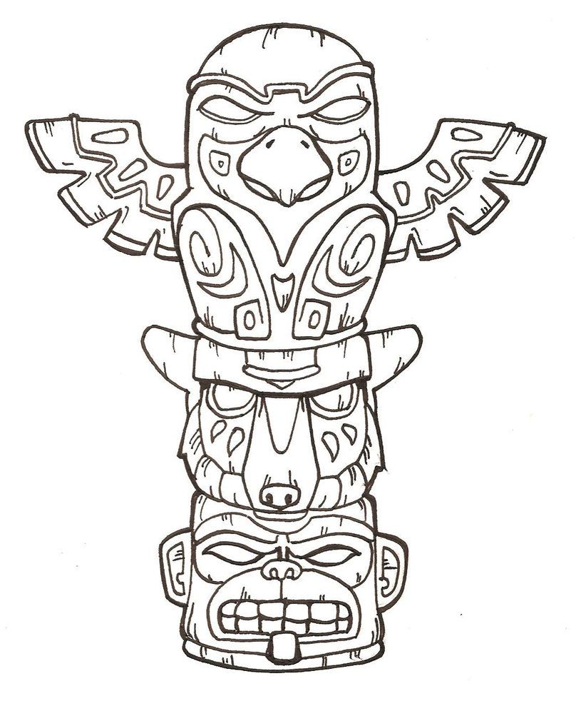 Totem Drawing Hand drawn