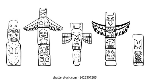 Totem Drawing Modern Sketch